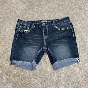 Vtg Y2K 00s streetwear grunge Boho Mudd Distressed denim Shorts sz 15 Frayed Hem